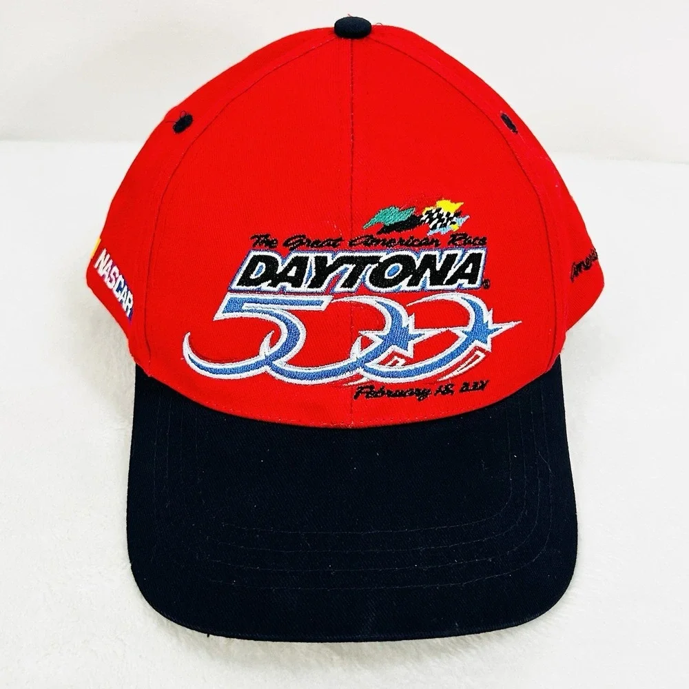 NASCAR Daytona 500 2001 Vintage 2-Tone Hat‎ Cap Snapback Adjustable Red Racing